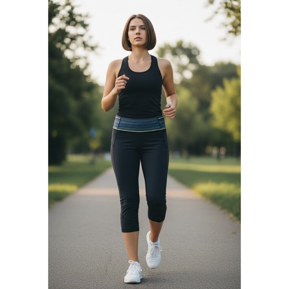 Lululemon Run For Your Life Crop multicolor Zip pocket Size 6